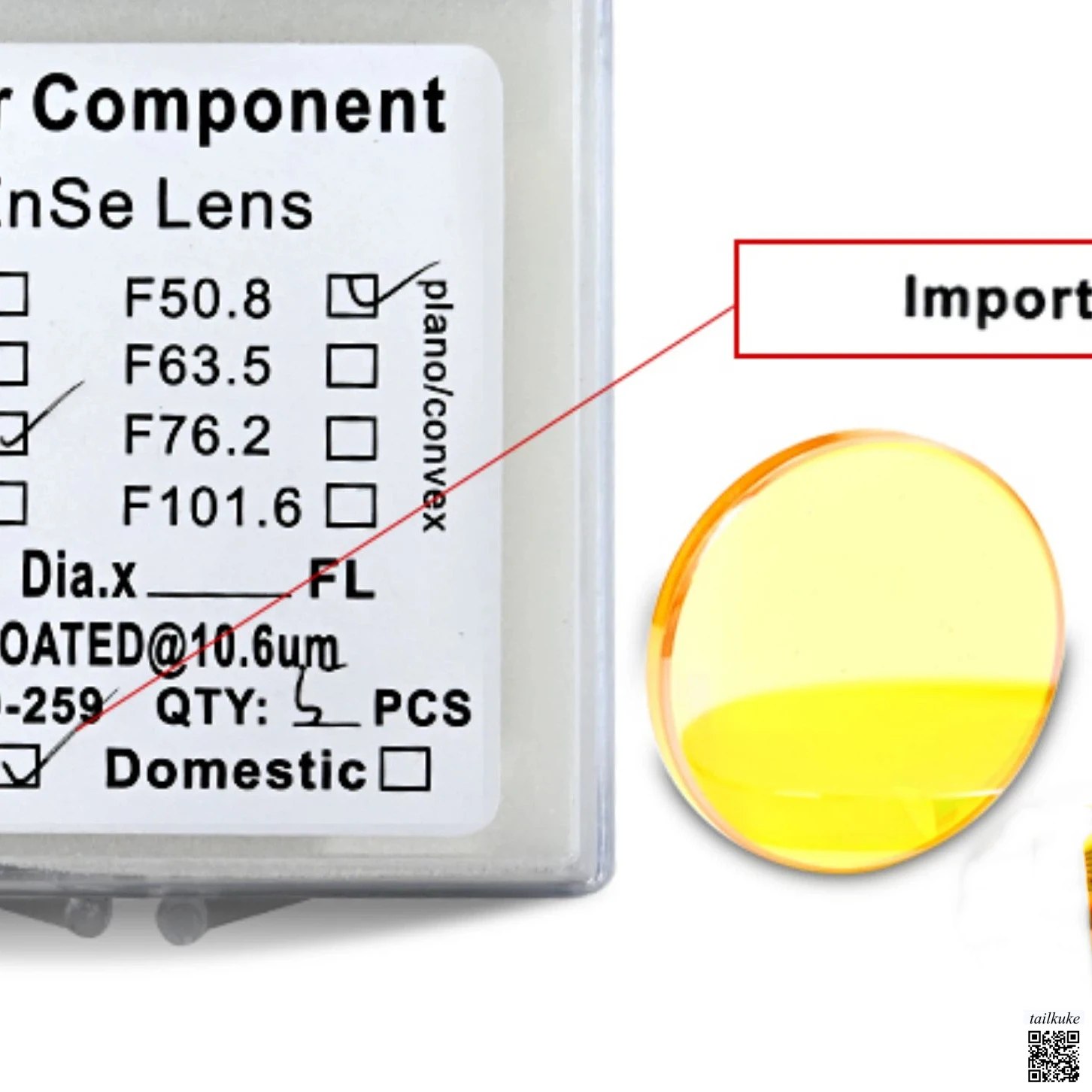 ZnSe CO2 Laser Focusing Lens for CO2 Laser Engraving and Cutting Machines