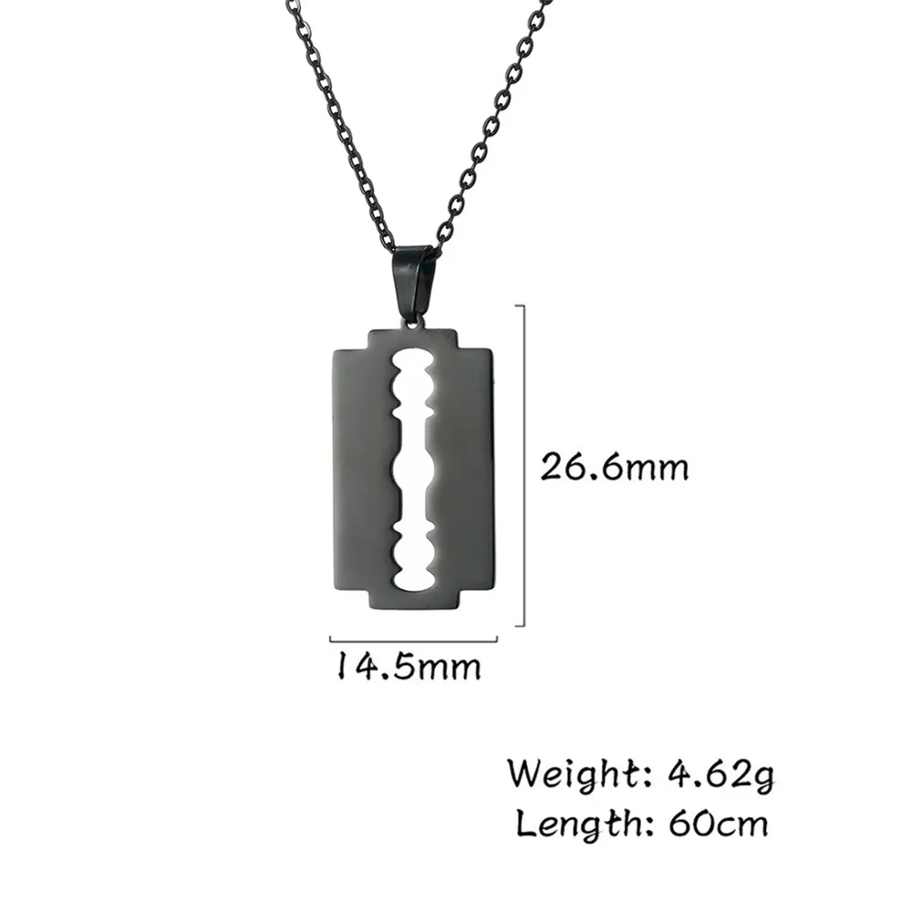 Skyrim Stainless Steel Razor Blades Pendant Necklaces for Women Men Jewelry Birthday Gifts Shaver Shape Cool Party Accessories