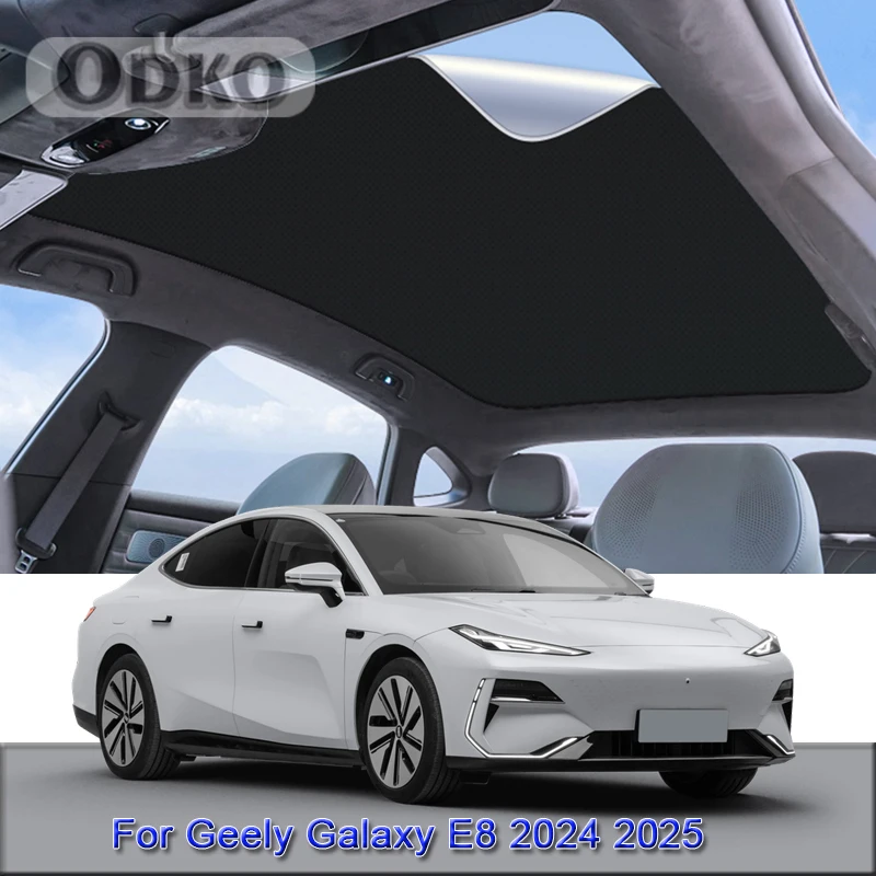 Car Electrostatic Adsorption Sunroof Sunshade Covers For Geely Galaxy E8 2024 2025 Heat Insulation Skylight Sticker Accessory