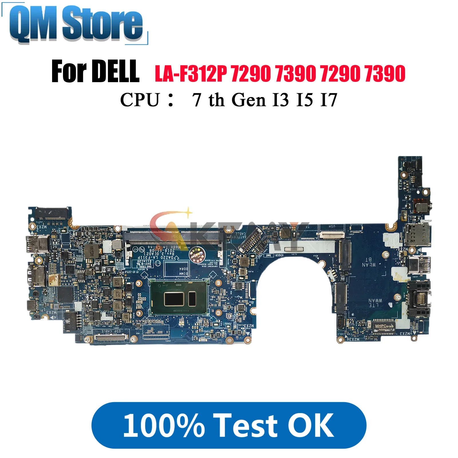 

Материнская плата для ноутбука LA-F311P для Dell Latitude 7290 7390 с i5-8350U i7-8650U 0MXW44 0T46Y8 0N1RRT, материнская плата для ноутбука протестирована нормально