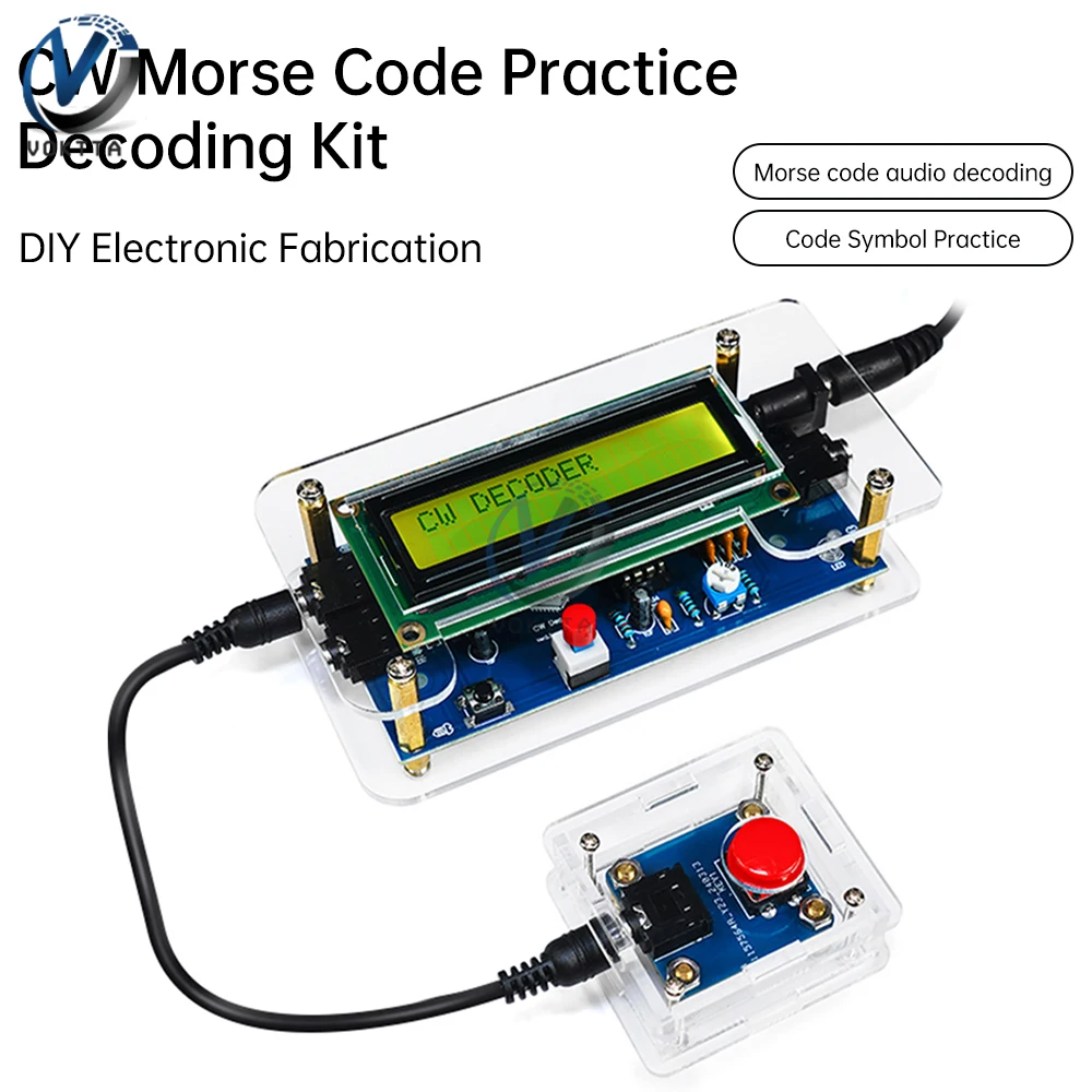 DC 9V CW Morse Code Decoder Bulk Circuit Board Wireless Transmitter Receiver DIY Welding Practice Electronic Manufacturing Kit