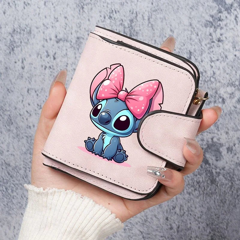 Disney Stitch Cute Cartoon Anime Pattern Purse Korean Edition Trendy Wallet Multi Functional Fashion Card Bags Storage Bag Gift