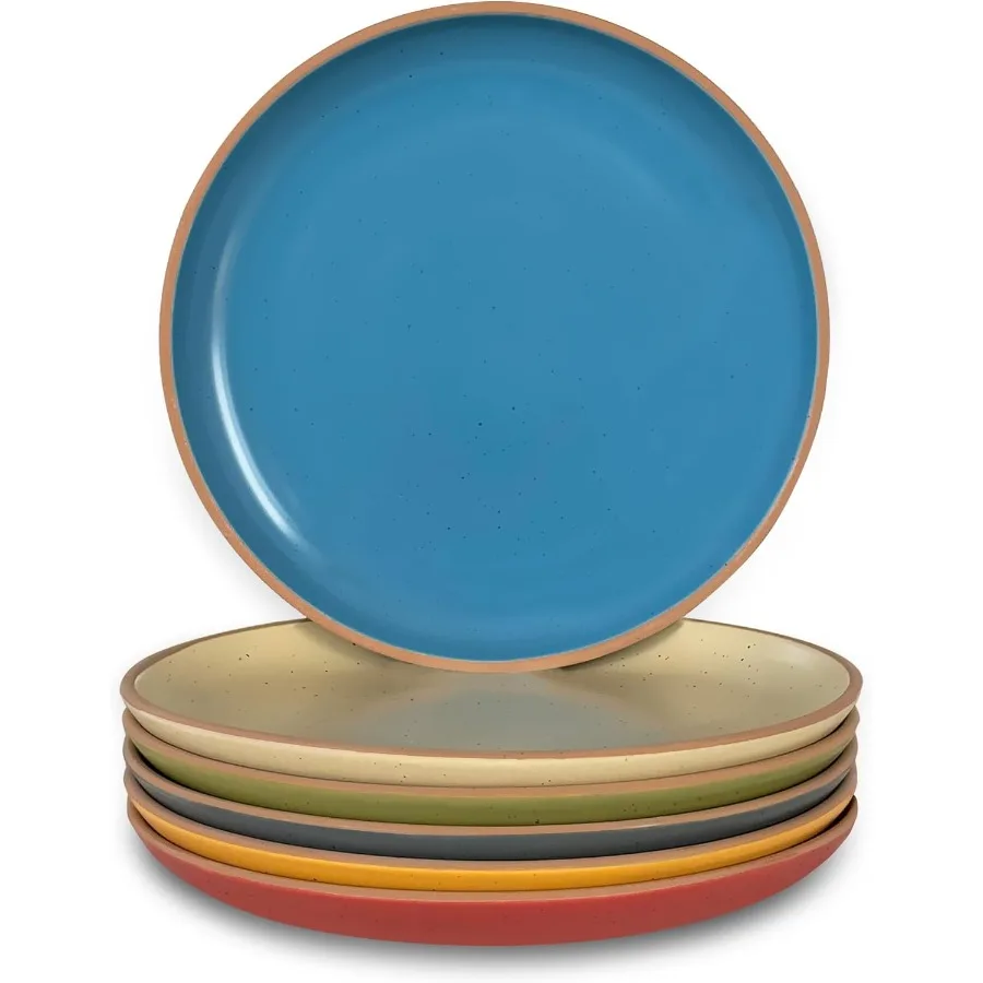 

Ceramic Artisan Matte Plates Set 7.8 in Set of 6 Ideal for Dessert Salad Appetizer and Small Dinner Serving Microwave Oven and