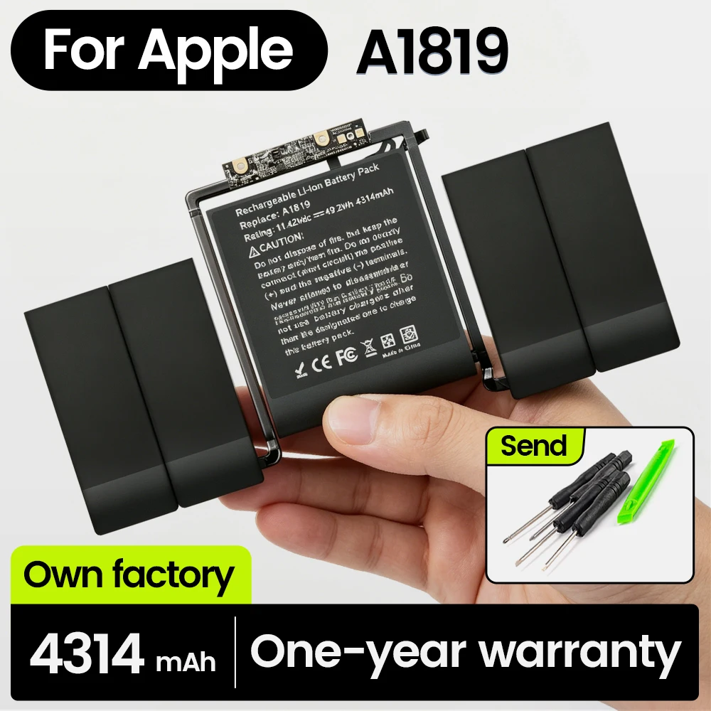 A1819 Laptop Battery for Apple MacBook Pro 13'' A1706 Late 2016 Mid 2017 EMC 2746 2991 3099 MLH12LL/A MPXV2LL/A Factory Direct