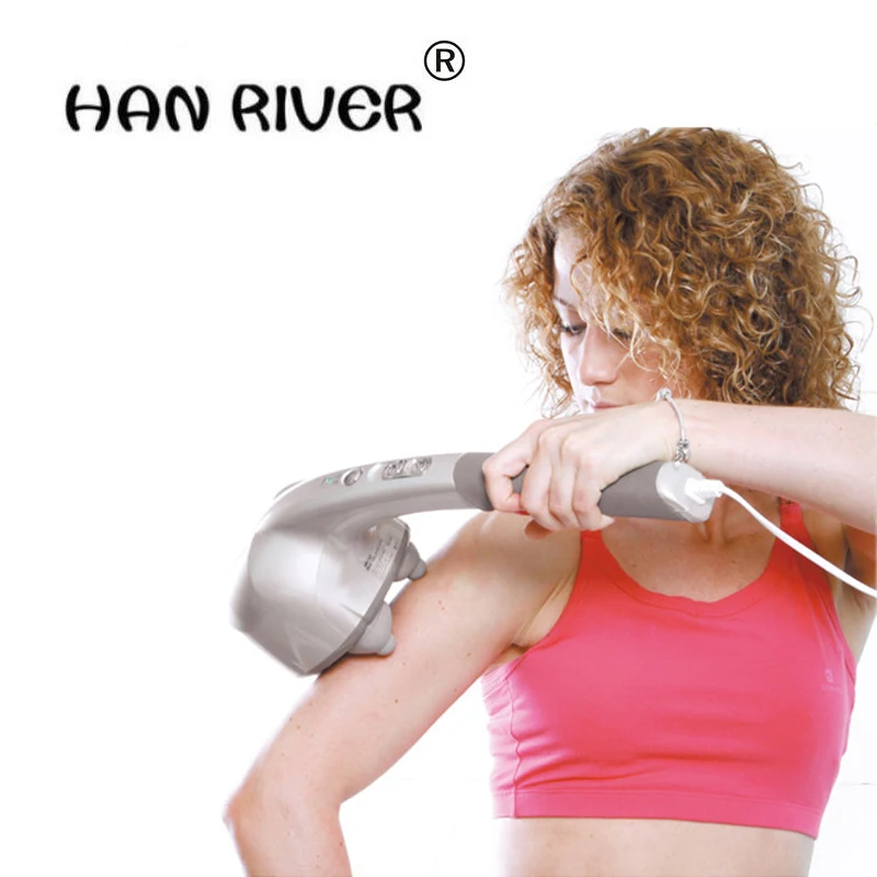 Electric 4 hands massager stick household vibrates vibrating hammer Multi-function full-body vibratory massage hammer with neck