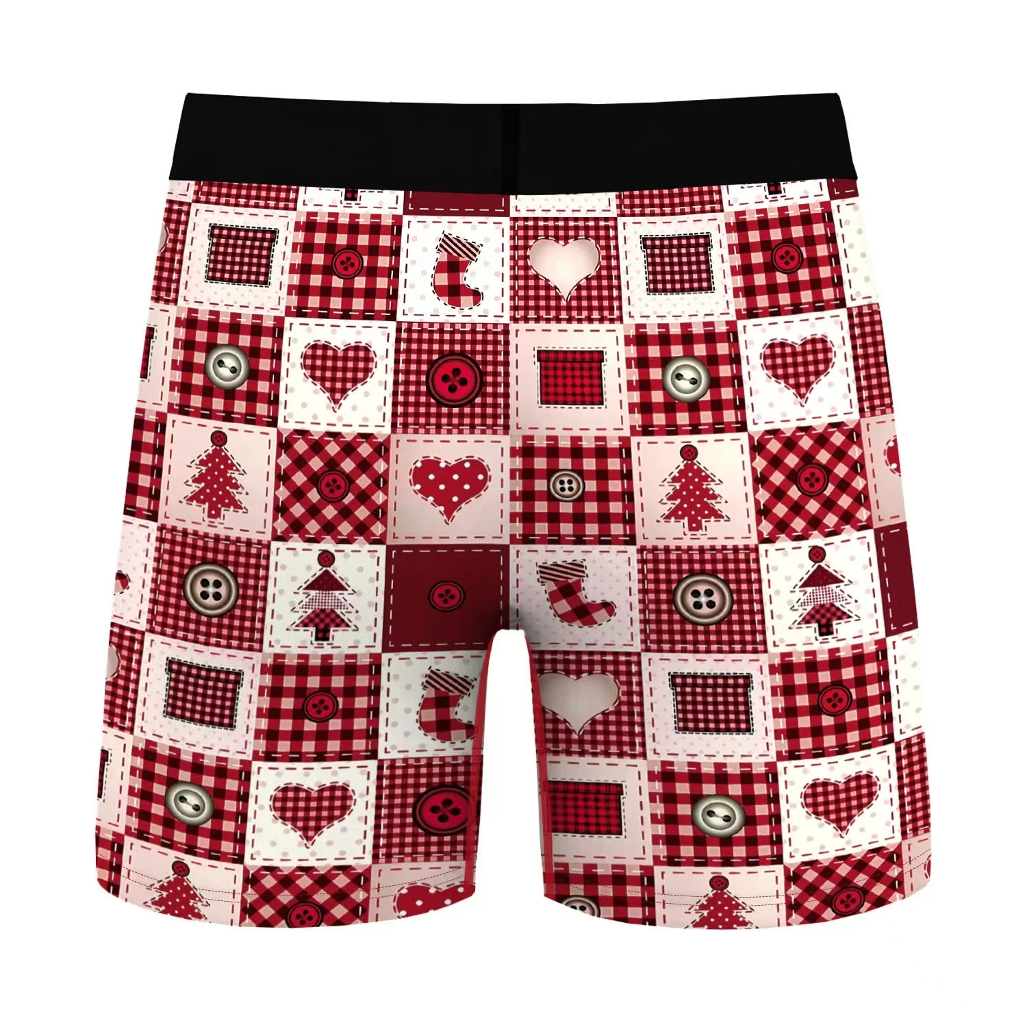 4PCSMen\'s underwear trend personality four legs Christmas print teenagers comfortable breathable boxers