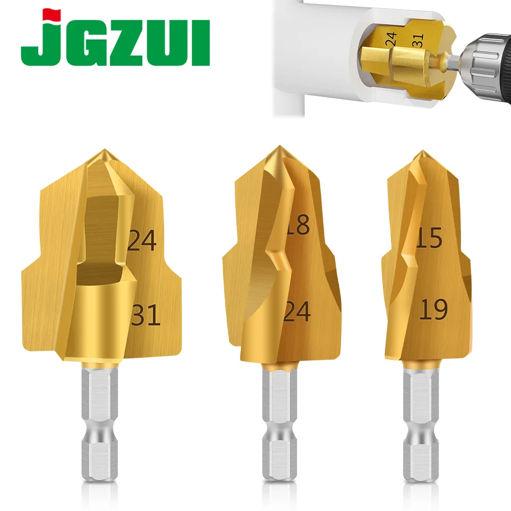 Drei-Blatt-PPR/TPR-Wasserrohr-Reparaturbohrer, Hebeöffnung, geschlossener Mund, Pagodenbohrer, Anfasgerät, 20/32 mm Entgraten