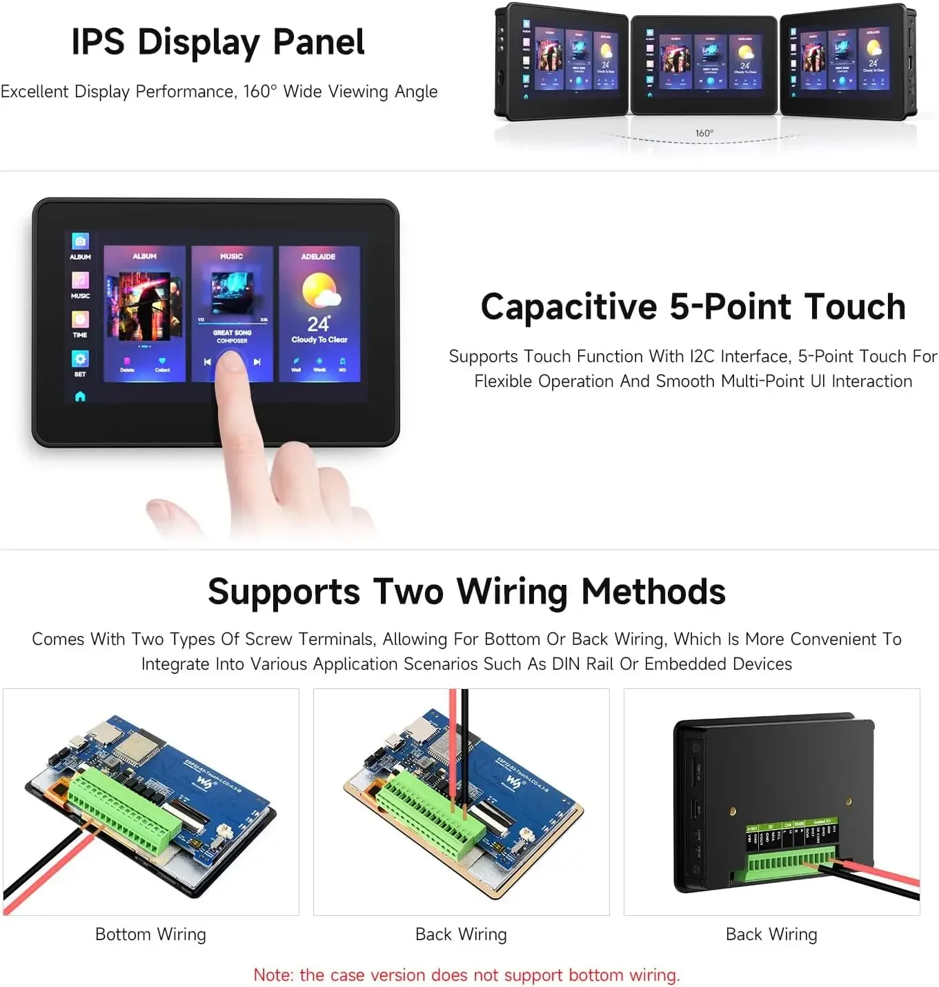 Waveshare ESP32-S3 4.3inch IPS Touchscreen LCD Display 800X480 Development Board Type B HMI LVGL GUI Support Arduino IDE/ESP-IDF