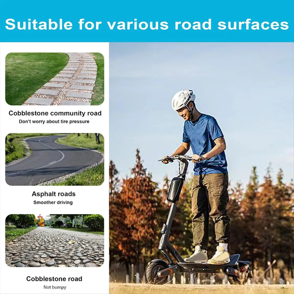 إطار صلب 9.5x2.5-6.1 للسكوتر الكهربائي، عجلات بديلة للطرق الوعرة، إطار مطاطي بدون أنبوب لـ KQi3 Pro/Max/Sport #2