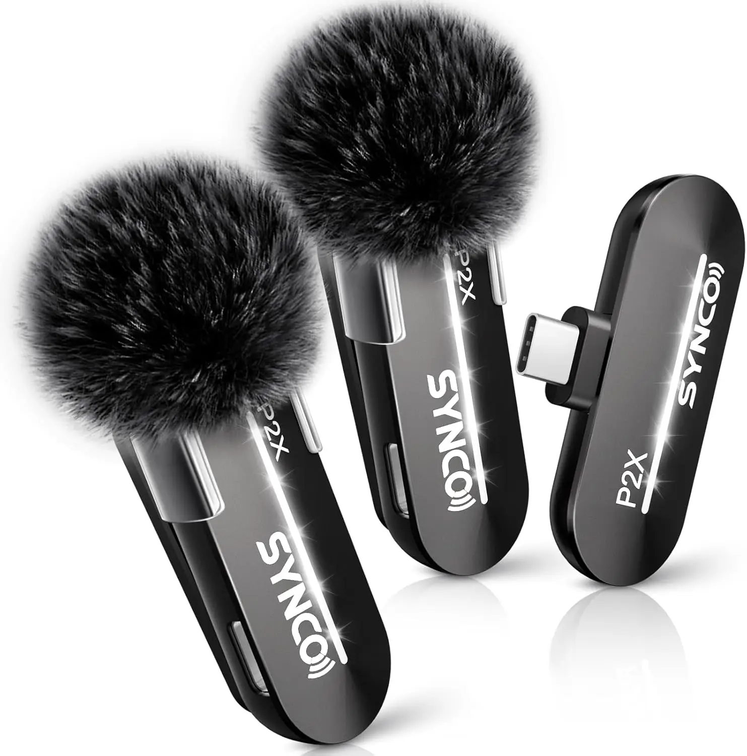 

SYNCO Wireless Microphone for iPhone 15/16/17 & Android 48kHz/24-bit HiFi Sound Quality P2XT Mini Microphone for Tiktok YouTube
