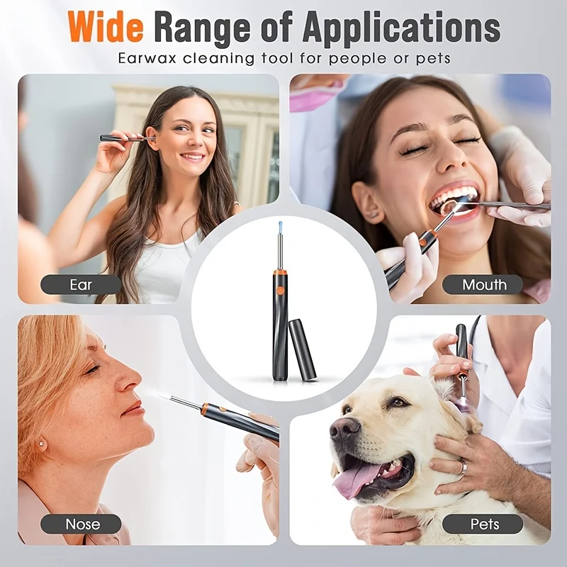 Entfernung von Ohrenschmalz, Ohrkamera, Kamera zum Entfernen von Ohrenschmalz mit 1080P, Otoskop mit Licht, Ohrenschmalz-Entfernungsset mit 6 Ohrstöpsel, E