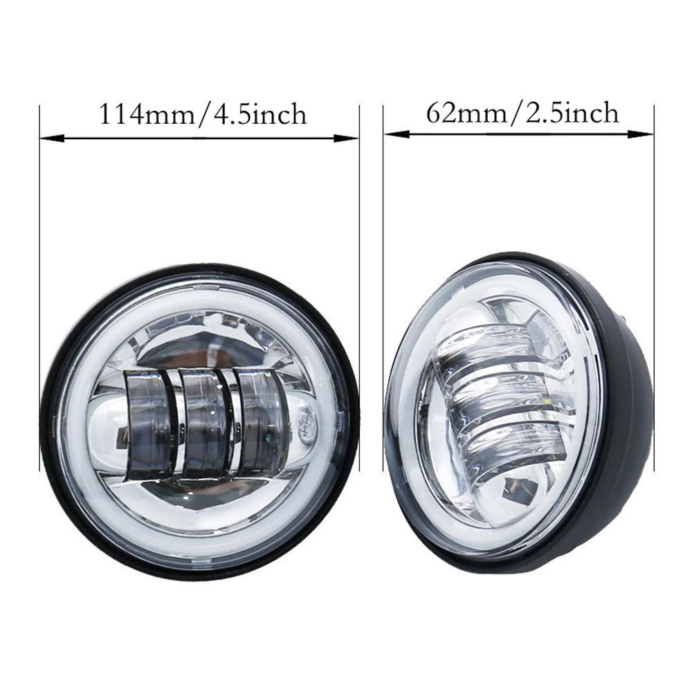 Chrome 2 PCS 4.5 Inch Motorcycle Led Fog Light DRL 30W Waterproof 4 1/2 Auxiliary Passing Lamp For Motorcycles Harley Fog Lamp