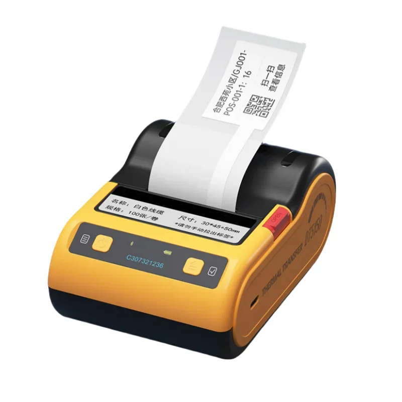 Small Mini Digital Roll Mobile Handheld Portable Wireless Bluetooth Ribbon Thermal Transfer Sticker Label Printer For Label