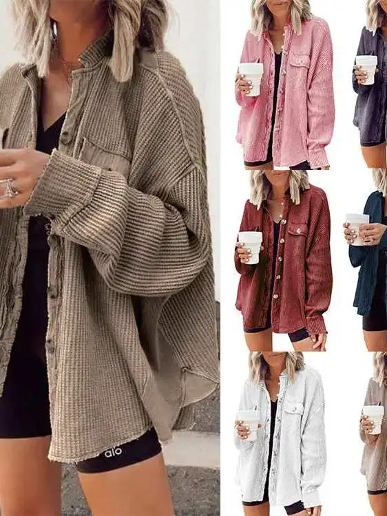 

Women's Fashion Casual Lapel Pocket Panel Irregular Shirt Cleanfit Style Bright Surface Middle Age Men's Coat without Brand