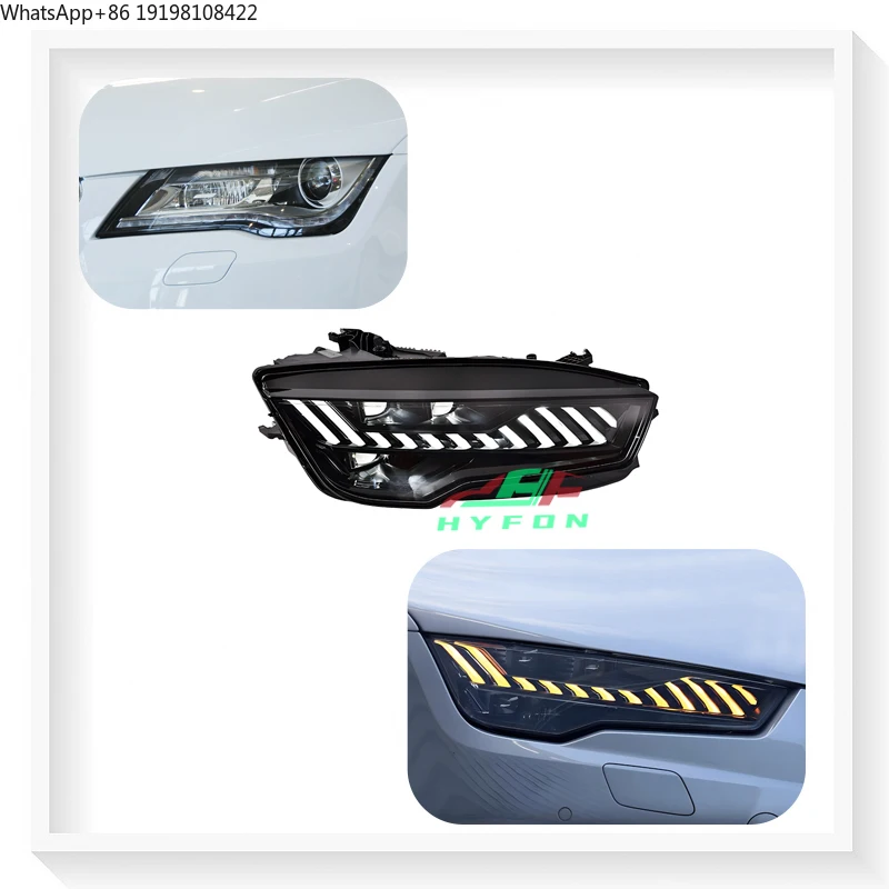 For Audi A7 S7 2011-2018 Upgrade New RS7 Full LED Headlight Streamlight Turn Signal Daytime Running Lights Plug and Play