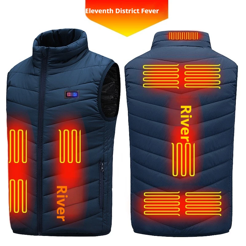 

USB Heated Vest Men Women 11-Zone Electric Heating Jacket Smart Warming Vest Thermal Undercoat for Winter Outdoor Winter Clothes