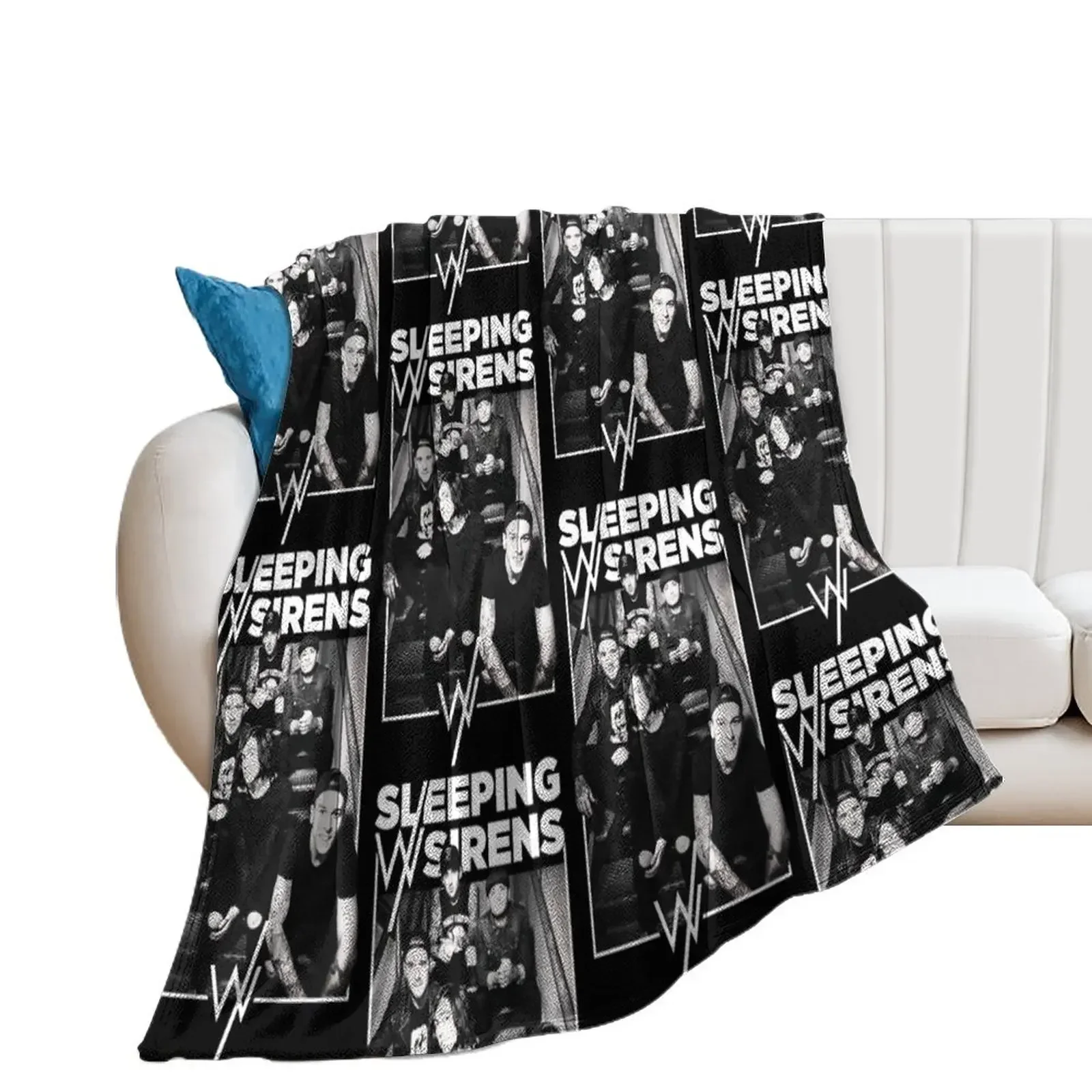 Sleeping with sirens - Band T-shirt Throw Blanket Luxury Flannel Personalized Gift Large Blankets