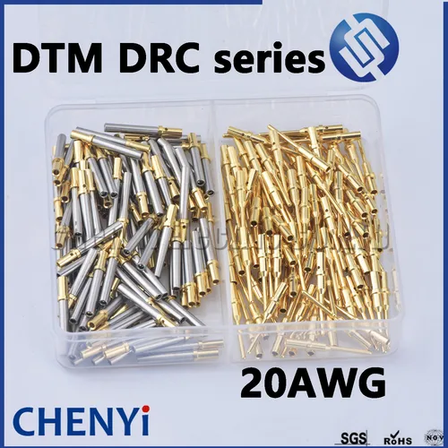 50/100 Uds Deutsch DTM 1,0mm serie hembra macho Pin 0460-202-2031 0462-201-2031 Terminal sólido de engarce de acero inoxidable chapado en oro