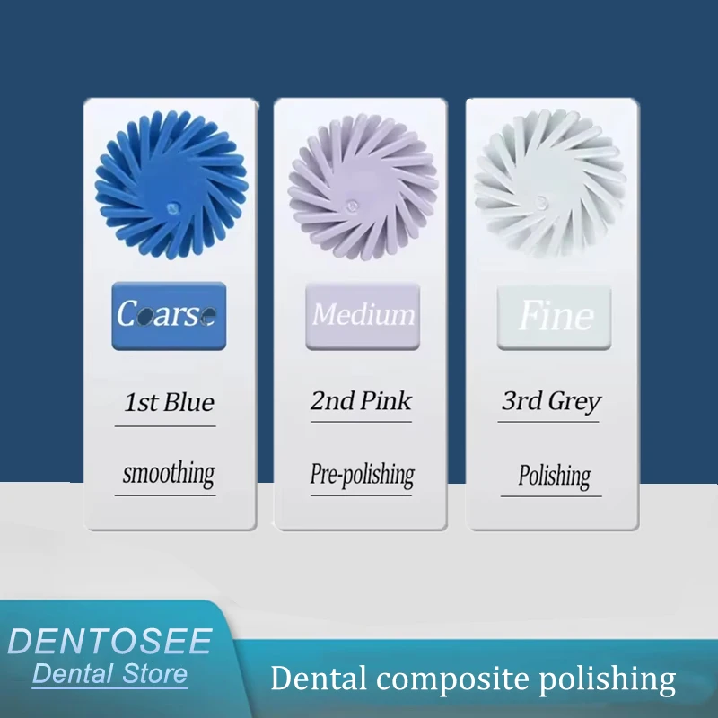 

Dental Composite Polishing Disc 1Pc Rubber Polisher 3 Colors 14mm Wheel Spiral Flex Brush Burs for Resin Restoration
