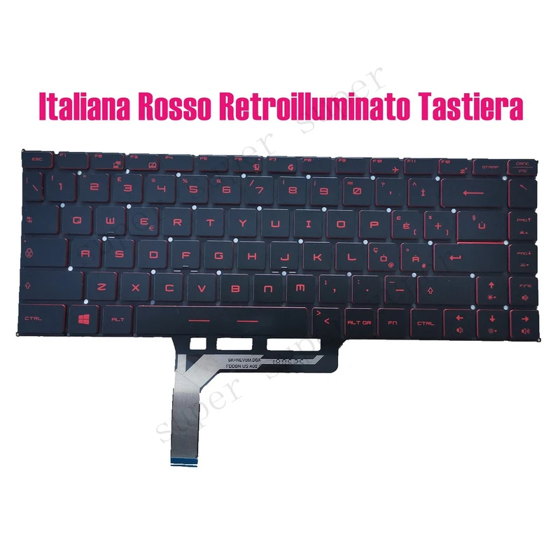 SSS+ Italian Red Backlit Keyboard for MSI GF63 Thin 10SCSR/10SCXR(MS-16R4)