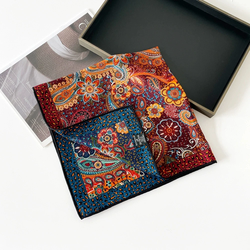 قسط إيما البرتقال وشاح حريري المرأة اليدوية وشاح حريري الرقمية مزدوجة الوجهين طباعة ألوان مختلفة H أماه مربع وشاح مخصص