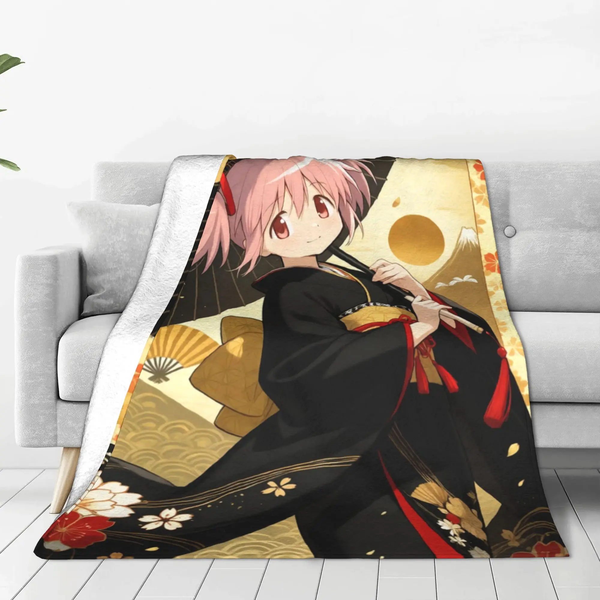 Kaname Madoka Kaname Madoka Blanket All Season Cute Ultra-Soft Throw Blankets For home  Plush Thin Quilt