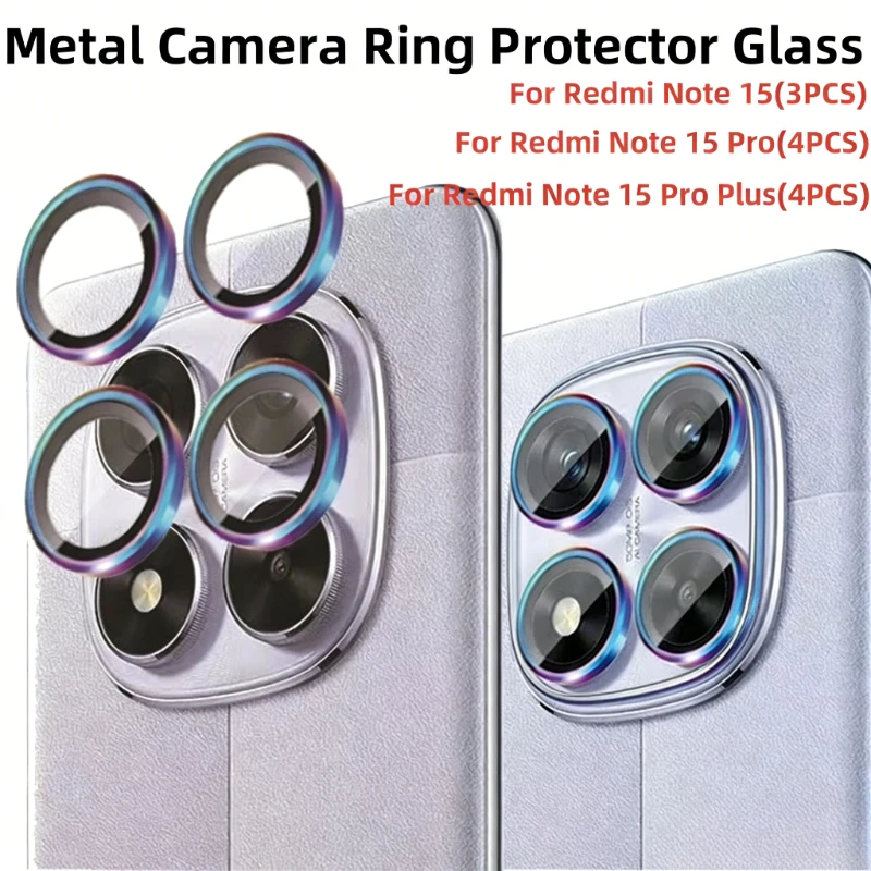 

9H Anti-Scratch Camera Lens Protector For Xiaomi Redmi Note15 14 13 Pro Plus 4/5G Tempered Glass Alloy Metal Individual Ring Cap