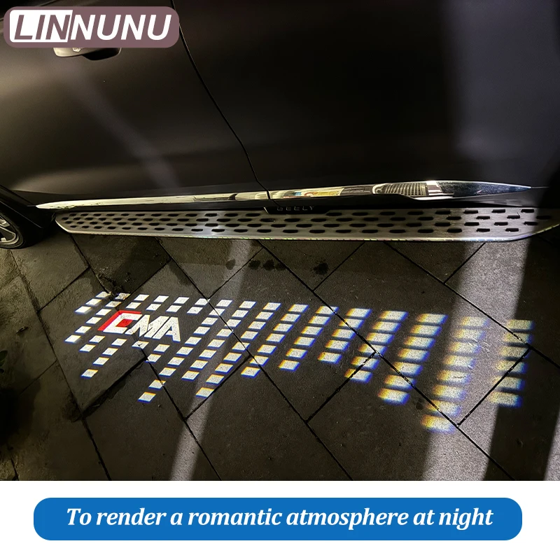 LINNUNU Luci di benvenuto per portiera a LED adatte per Geely Monjaro Manjaro Xingyue L Lampada per proiettore per specchietto retrovisore