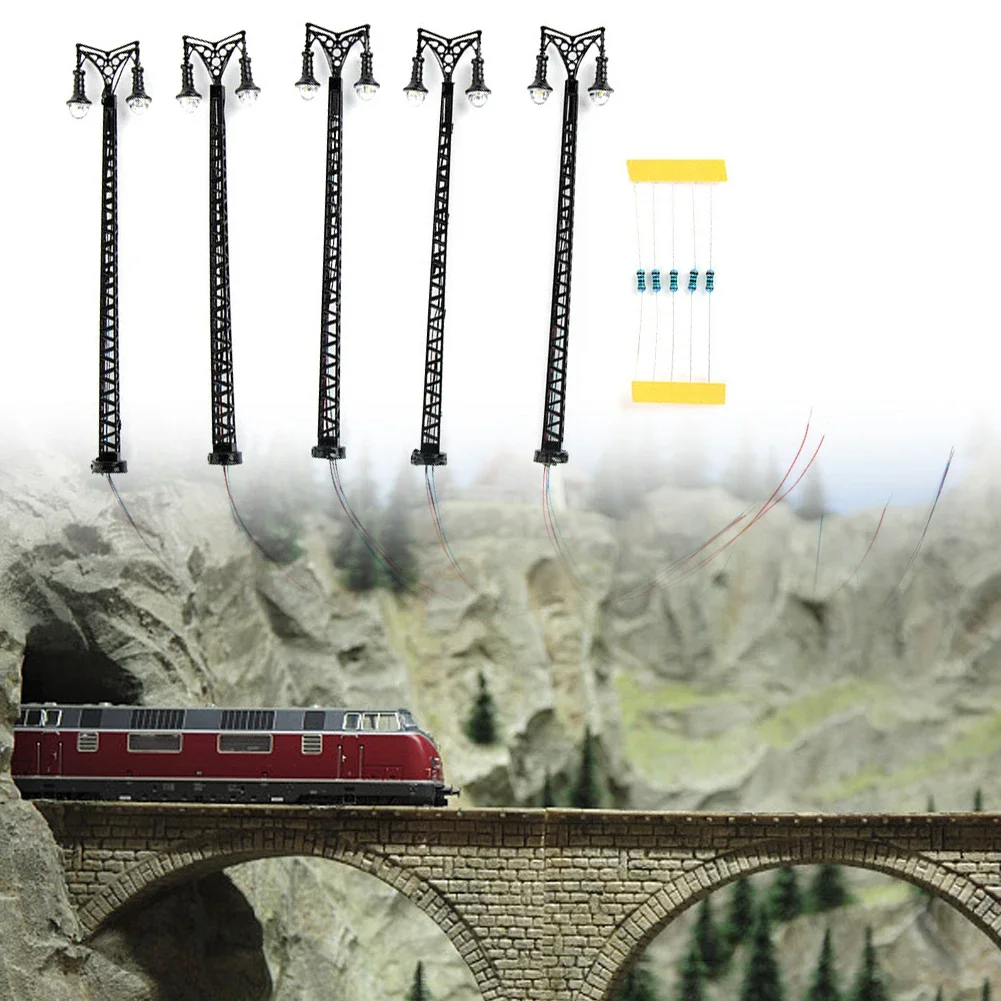 

5 шт. трек N 1:160 светодиодная лампа модель 11,5 см железнодорожные фонари сетка столб света макет садовые пейзажи фонари ретро пейзаж железная дорога