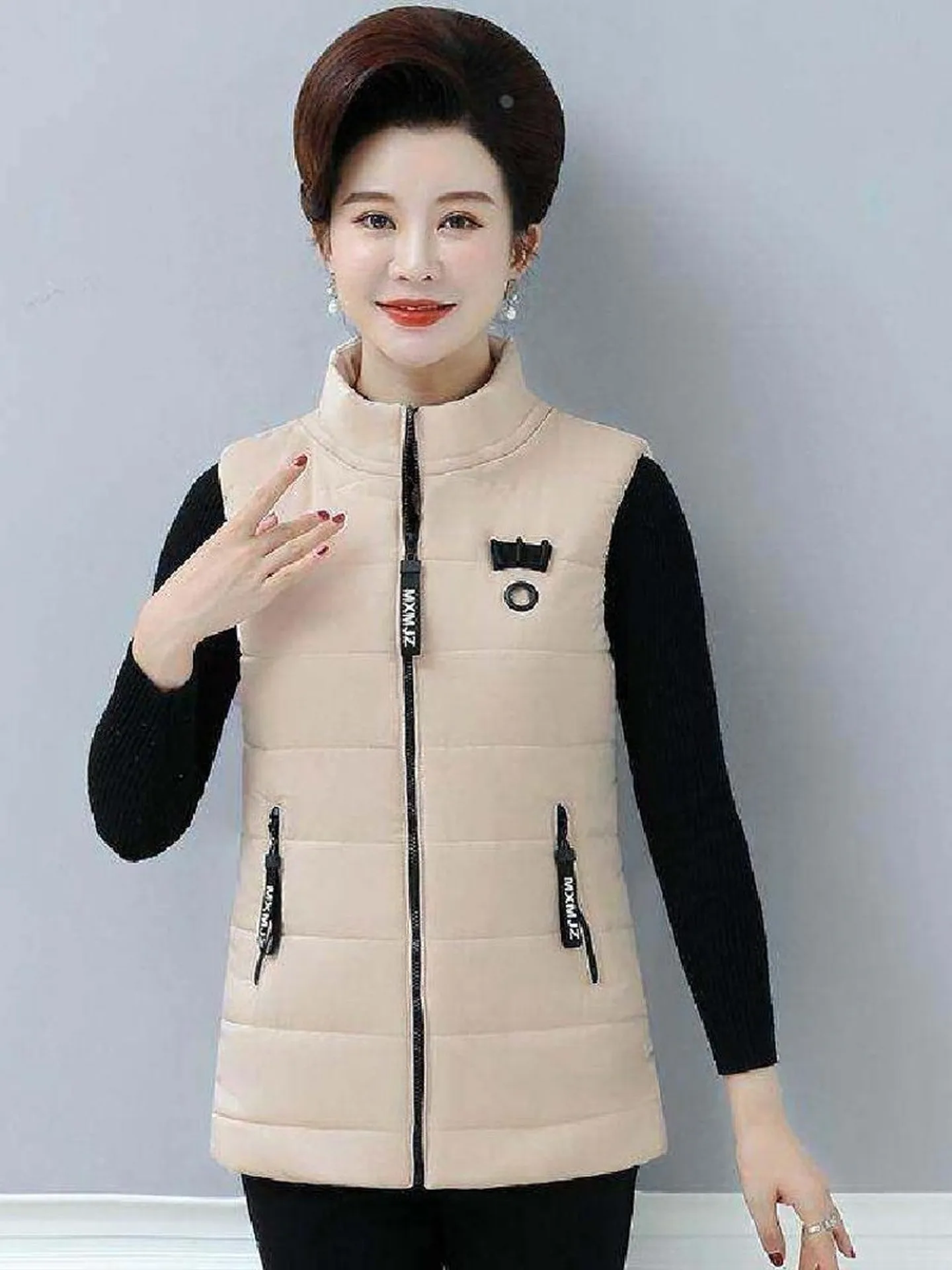 

Женский стеганый жилет Jaet из хлопка, пуховик большого размера, пальто для мамы, осенне-зимняя верхняя одежда, топ