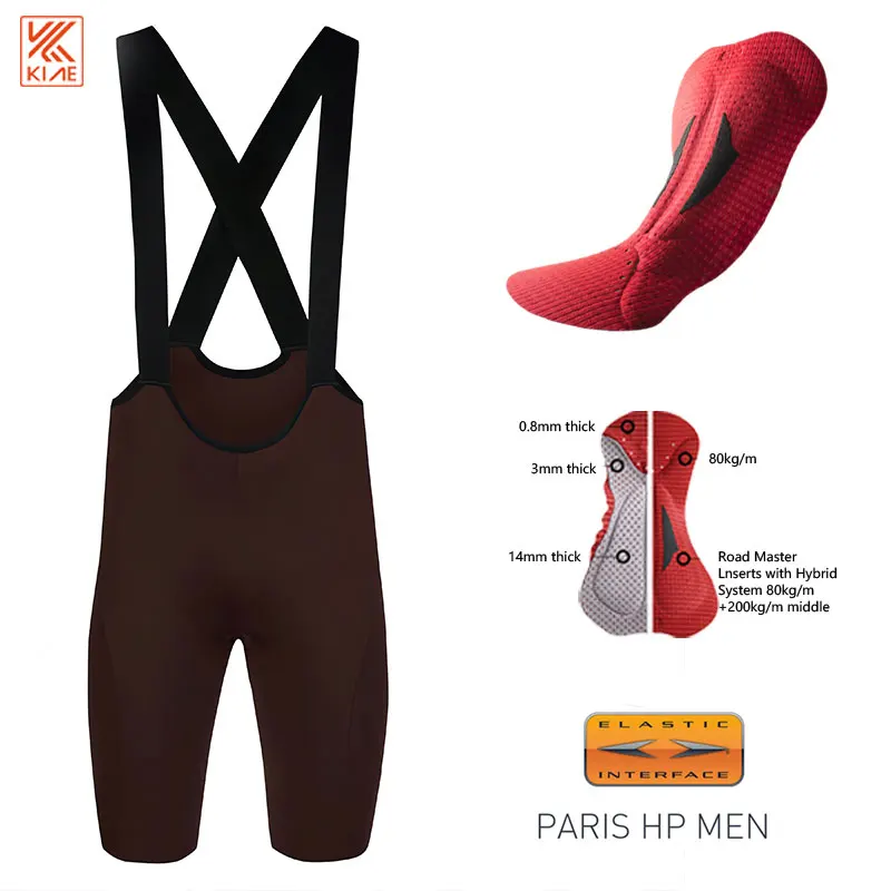 

KIAE 2023 Cycling Bib Shorts MTB Triathlon Bike Wear Men's Quick Dry Paris 7H 500KM Cycling Shorts Roupa De Ciclismo Masculino