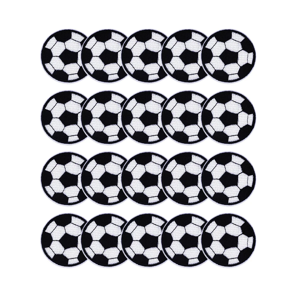 

20pcs Soccer Embroidery Patches Diy Repair Iron On Applique Sewing Cloth Decorative Patch For Bags Handicrafts Durable Practical