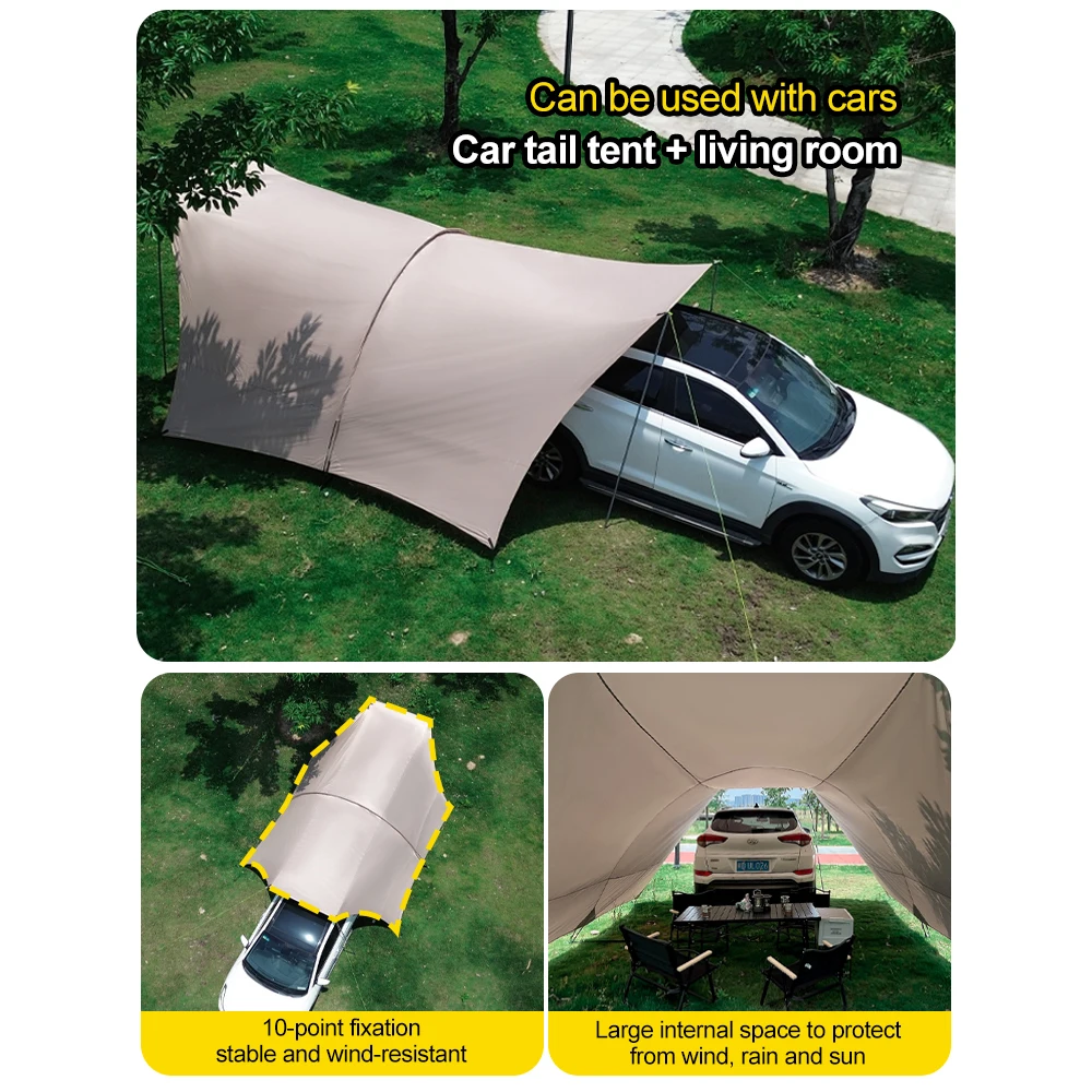 UPF50+ Lycra Beach Tent, Portable Sunshade Canopy with Sandbag Anchors, Windproof Outdoor Shelter for Camping, Fishing & Picnic image 5