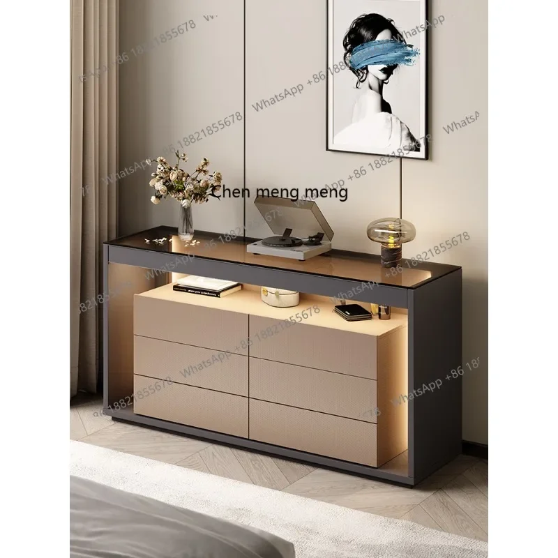 

Italian minimalist bedside cabinet, bedroom six-chest cabinet, high-end storage cabinet, designer model
