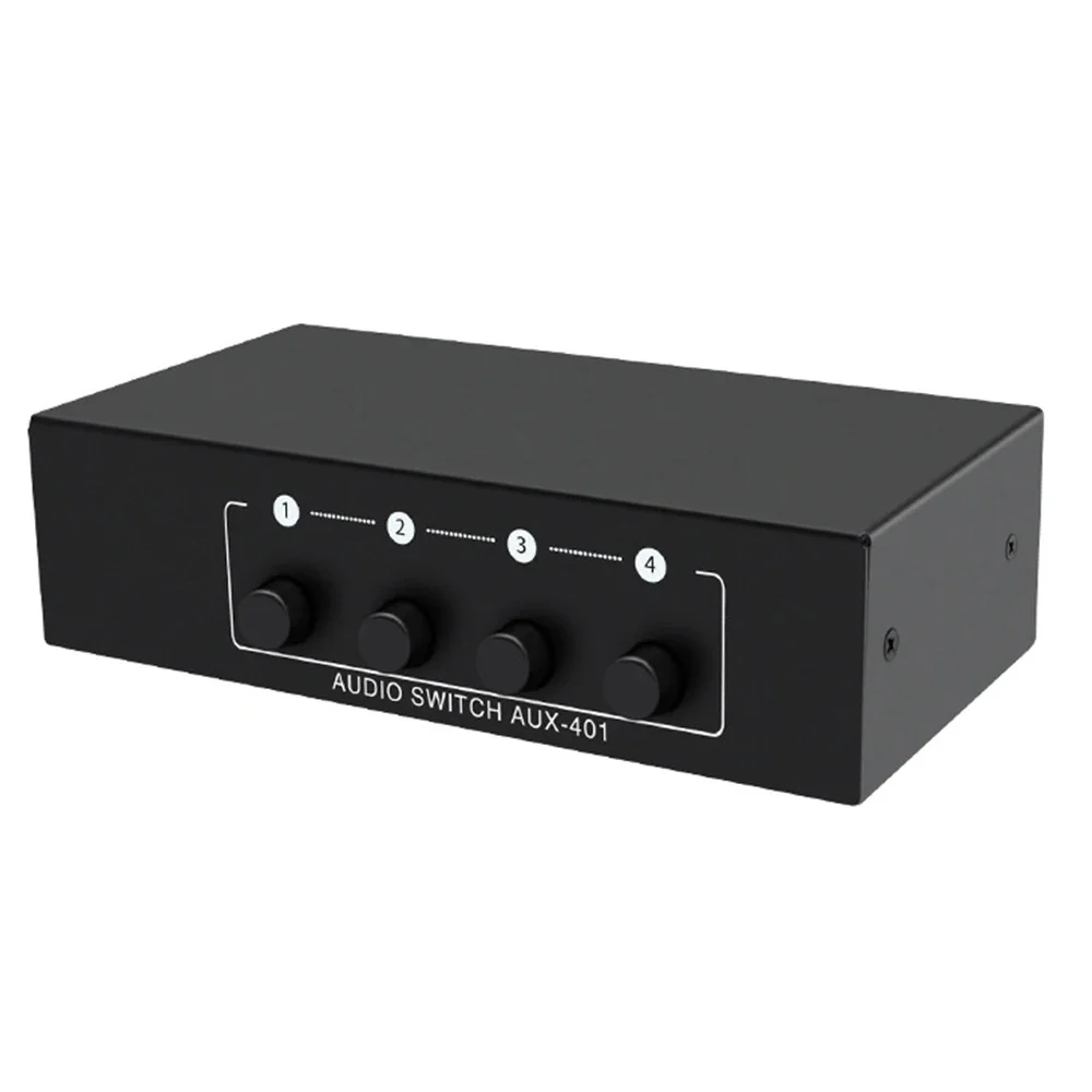 RCA AUX Audio Switcher 4 in 1 Stereo Audio selector 4X1 Passive 3.5mm Aux L/R RCA switch box