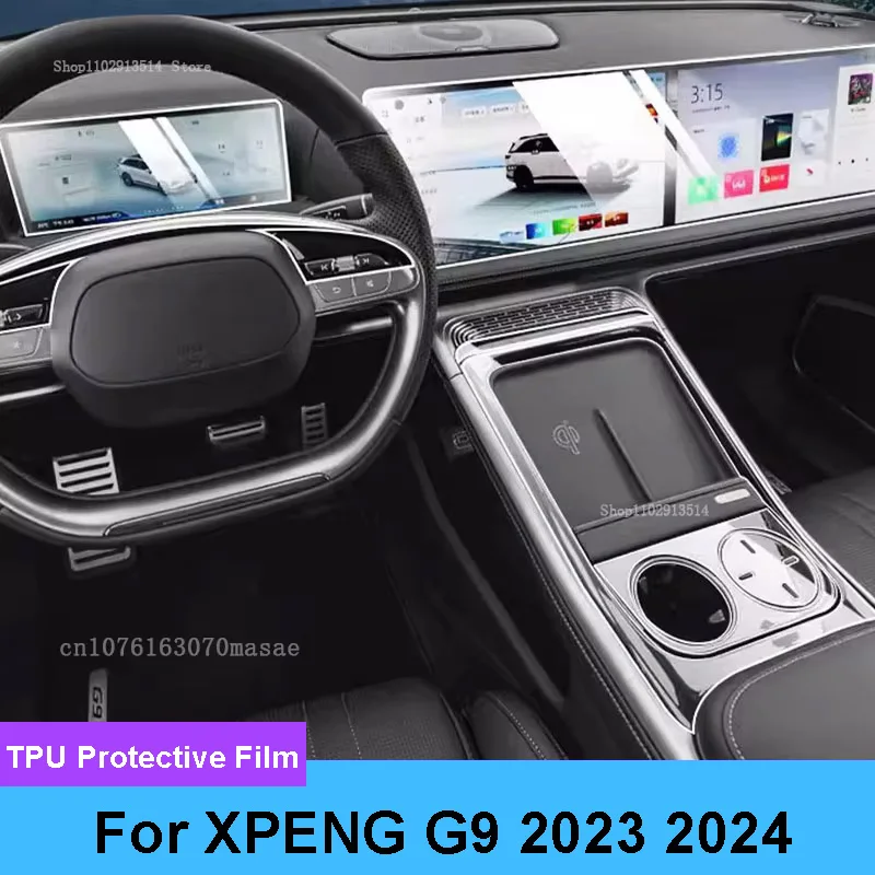 

For XPENG G9 2023 2024 TPU Protective Film Car Interior GPS Navigation LCD Screen Protector Decoration Car Stickers