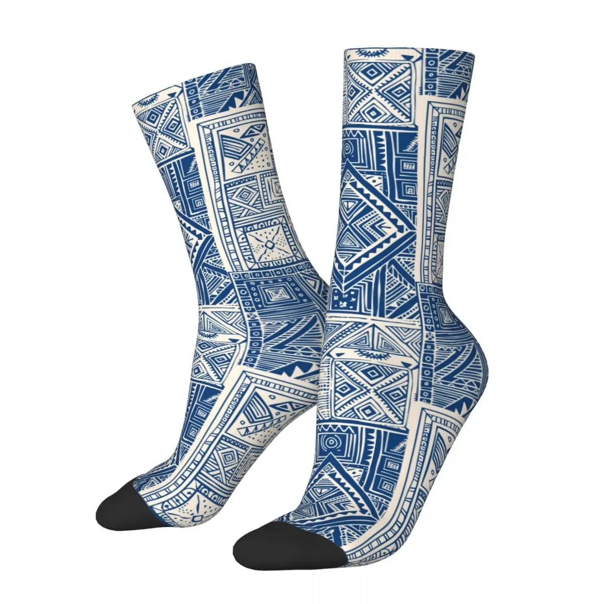 Calcetines de tela de barro azul africano para hombre y mujer, medias de otoño, Hip Hop