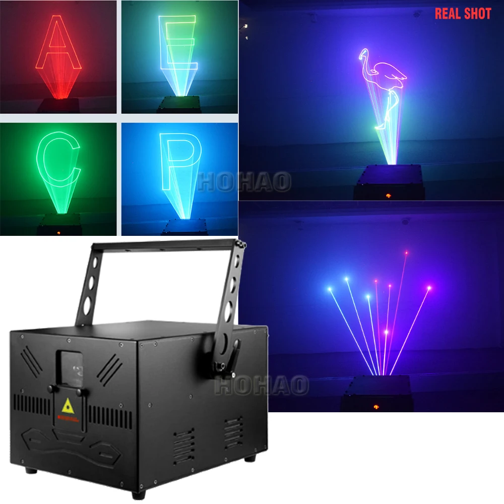 HOHAO 2022 Hottest 10W Colorful  RGB Pattern Scanning Projector DMX512 Music Control DJ Disco Party Prom Bar Club1 Year Warranty