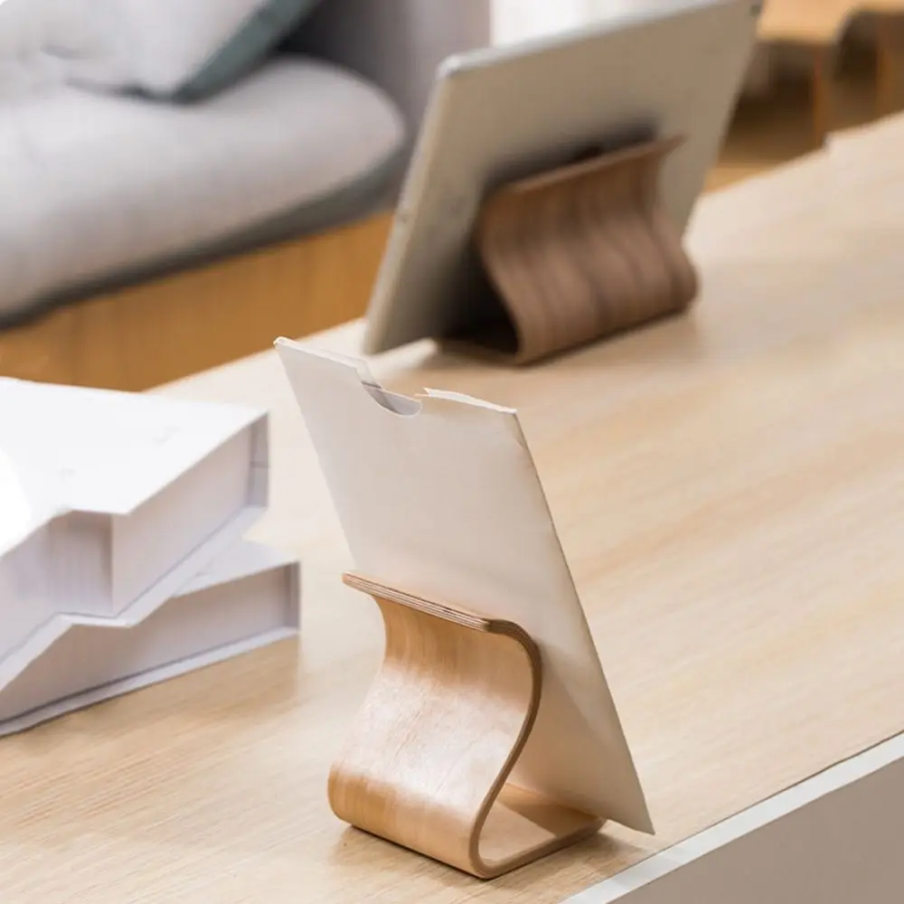 

Creative Wood Mobile Phone Holder Elegant Durable Wooden Phone Bracket Portable Practical Tablet Holder Desktop Ornament