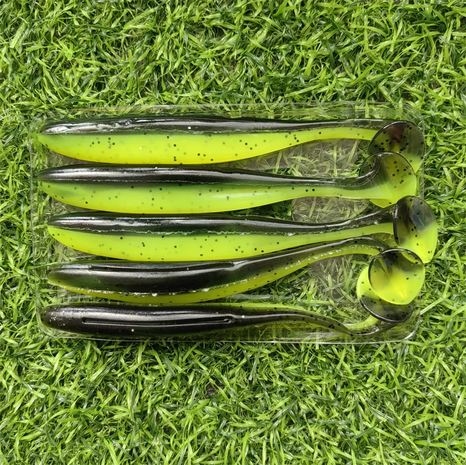 MUKUN 5 Stück 12 cm 8,5 g T-Schwanz Swimbait Silikon weicher Wurmköder Kunstköder Wobbler für Meer- oder Süßwasser-Angelgerät – Detail 7