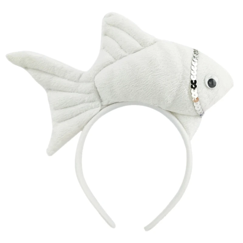 Cartoon Stuffed Fish Shape Headband Multiple Color Halloween Party Hair Hoop