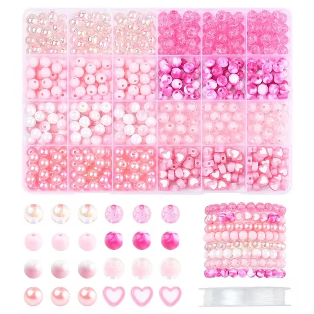 conjunto-de-666-pecas-de-micangas-acrilicas-rosa-de-8mm-serie-fofa-com-linha-para-bijuterias-diy-pingentes-decoracao-e-micangas-para-roupas-presente-de-natal