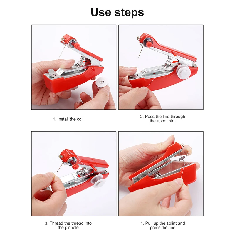 1PC Mini Sewing Machines Needlework Cordless Hand-Held Clothes Useful Portable Sewing Machines DIY Apparel Sewing Fabric Tool