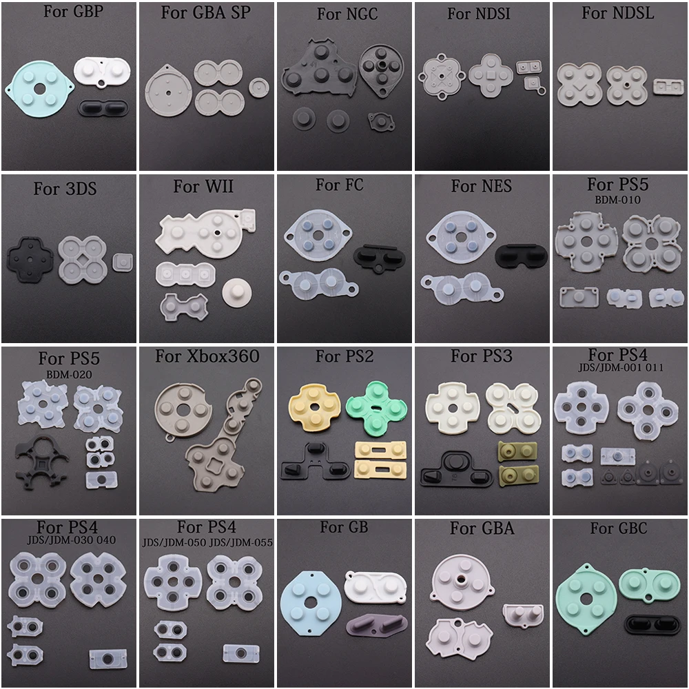 Conductive Silicon D Pads Rubber button for PS2 PS3 PS4 PS5 NDSL NDSi For GB GBA SP GBC GBP NES FC Switch Controller Repair Part