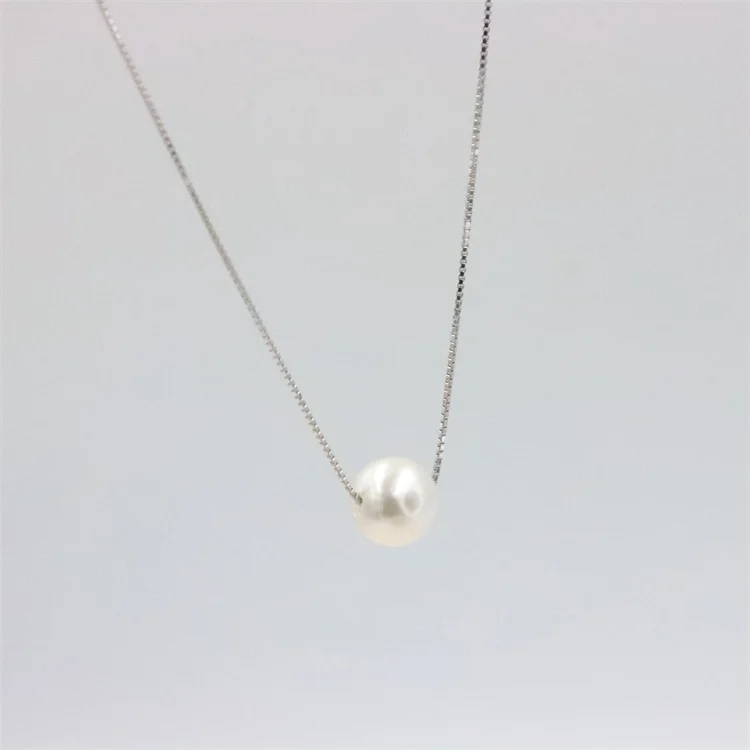 ZFSILVER 100%925 Sterling Silver Fashion Shell Pearl Ball Elegant Matchall Jewelry Accessories Women Necklace Charm Gift Party