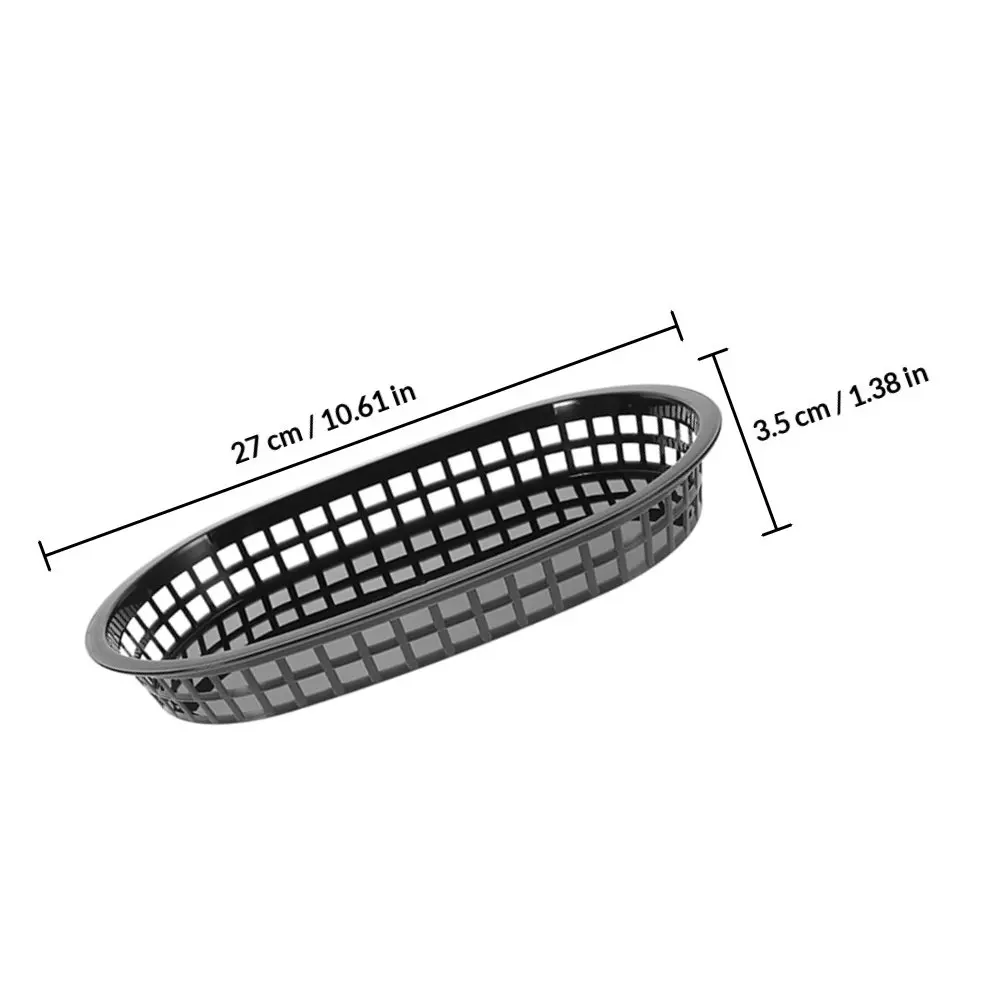 4Pcs Plastic Fruit Basket Set Stylish Reusable PP Food Serving Tray for Hot Dogs Sandwiches Fries Burgers Picnic Restaurant