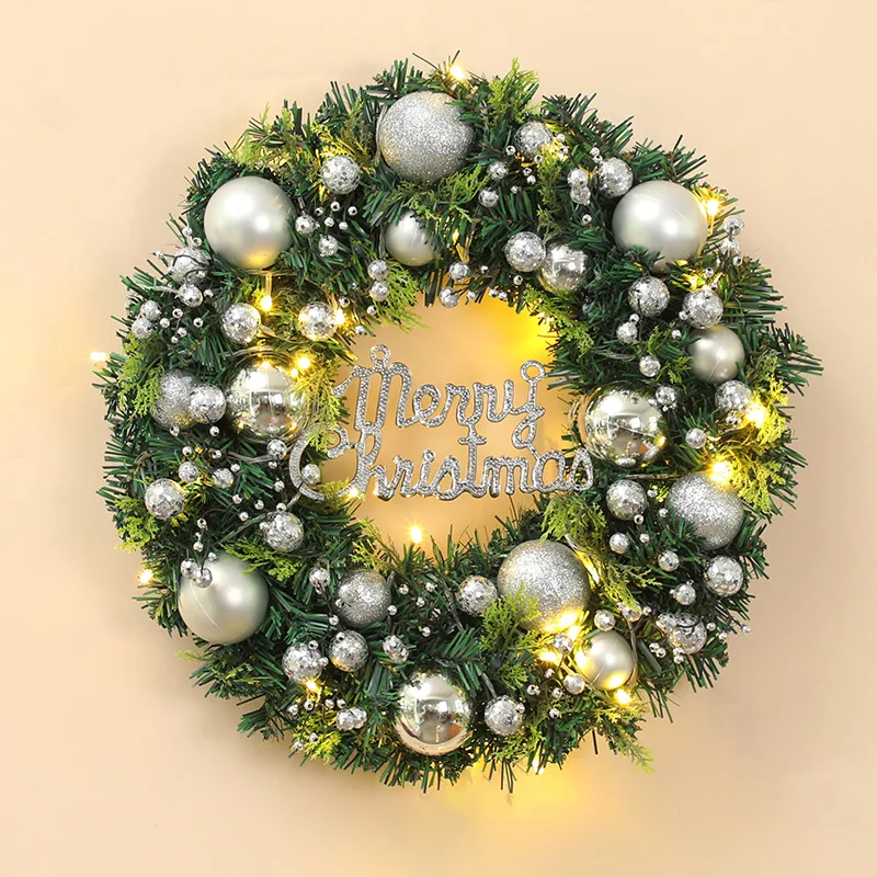 

new Christmas wreath 30/40 Christmas door hanging rattan ring shopping mall hotel window hanging Christmas dress