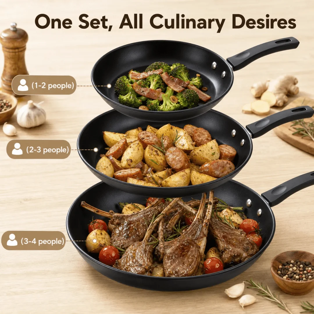 Heavy-Duty Kitchen Cookware Set – Non-Stick Frying Pan With Handle, Suitable For Induction Cooktops, Gas Stoves And Halogen Stov