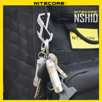NITECORE NSH10 KeyChain Snap Multiuse Titanium Hook Anti-corrosion Ultra Lightweight Hanging Tool 45 degress Elastic Spring Gate