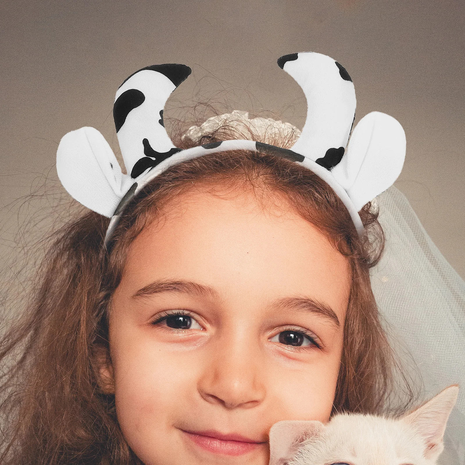 

Cow Headdress Set Animal Costume Cute Headband Bowtie Ear Hair Hoop Cow Ears Tail Set Cosplay Accessories Halloween Christmas